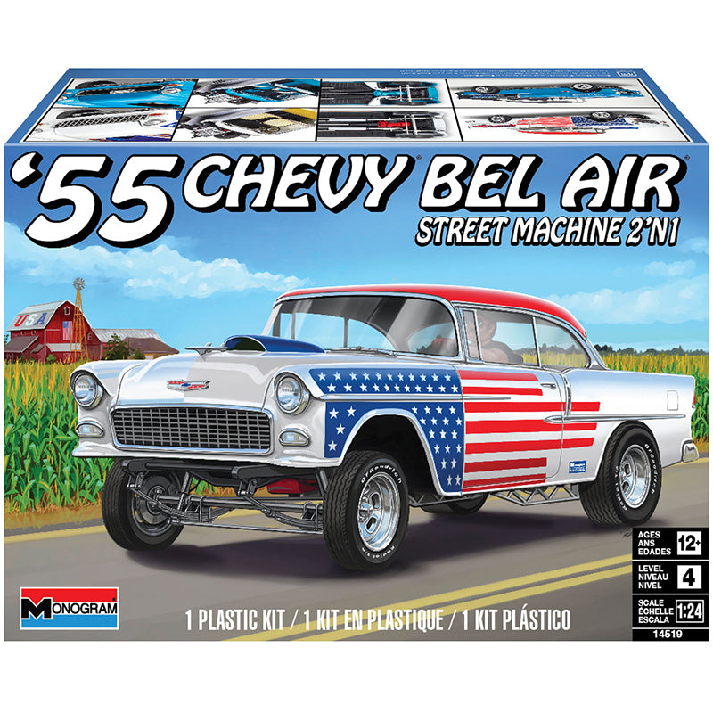 Monogram 1/24 ’55 Chevy Bel Air Street Machine 2'N1 Kit