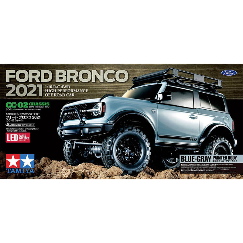 Tamiya 1/10 Ford Bronco 2021 (Blue-Gray Painted Body) (CC-02 Chassis) RC Kit