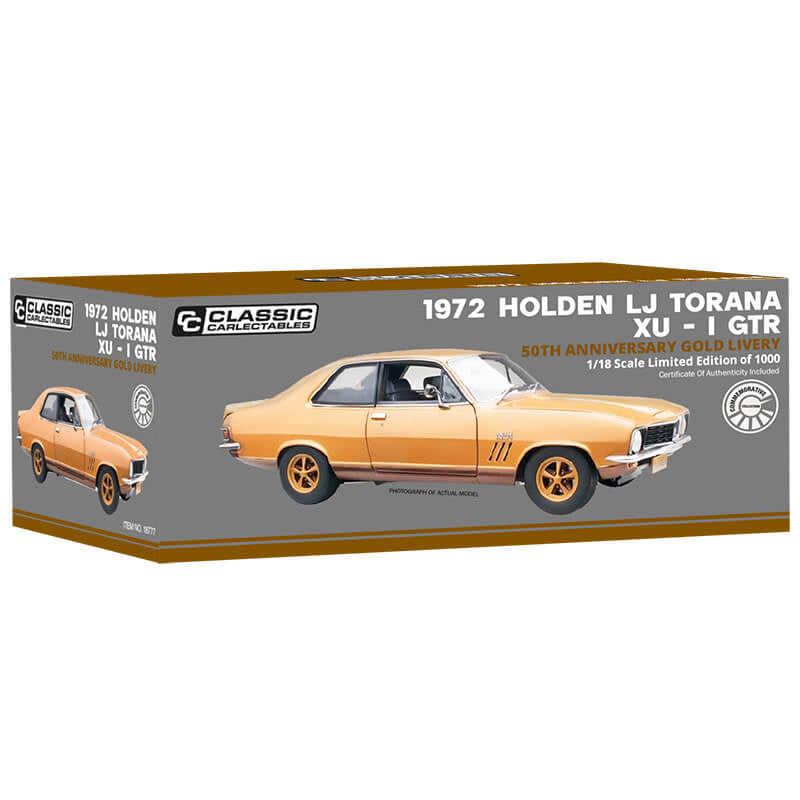 Classic Carlectables 1/18 1972 Holden LJ Torana XU-1 GTR 50th Anniversary Gold Livery