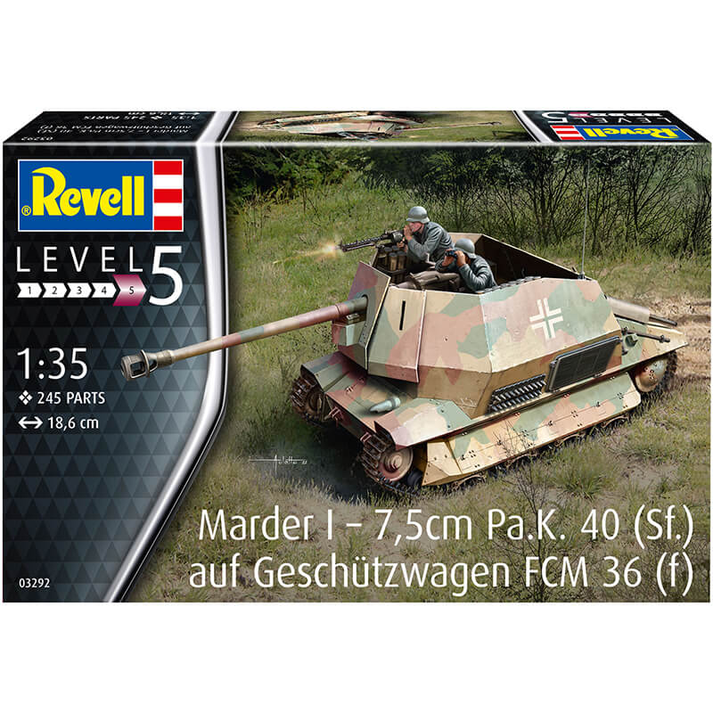 Revell 1/35 Marder I - 7,5cm Pa.K. 40 (Sf.) auf Geschutzwagen FCM 36 (f) Kit