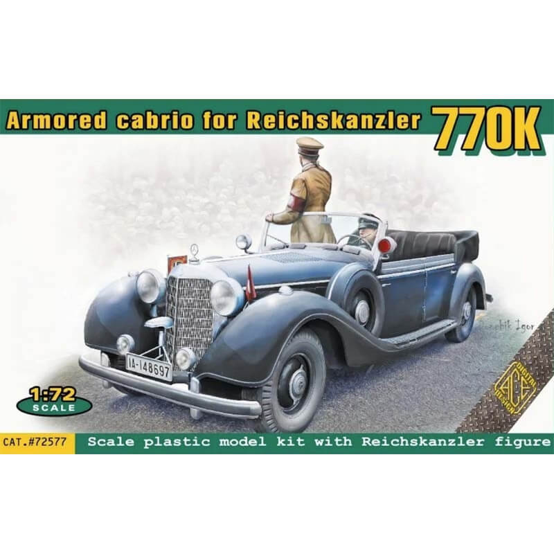 Ace Model 1/72 Typ 770K Offener Tourenwagen Armored Cabrio for Reichskanzler 