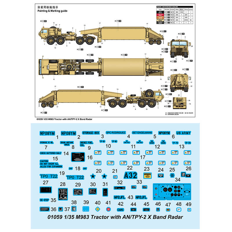 Trumpeter 1/35 M983 Tractor With AN/TPY-2 X Band Radar