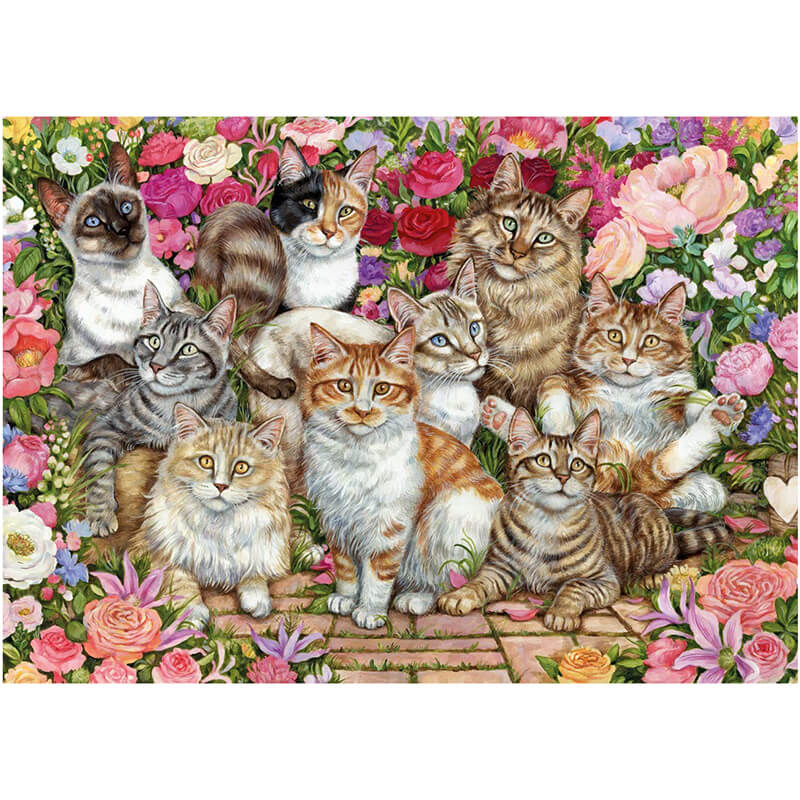 Floral Cats By Debbie Cook 1000pc Puzzle