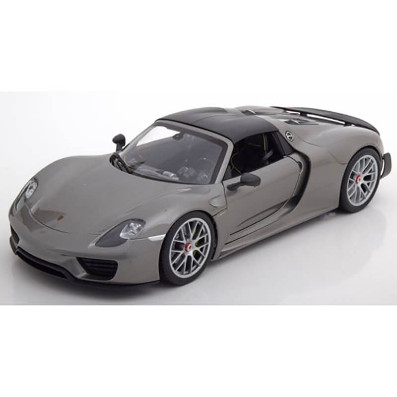 Welly 1/18 Porsche 918 Spyder (Grey w/Black Hard Top)