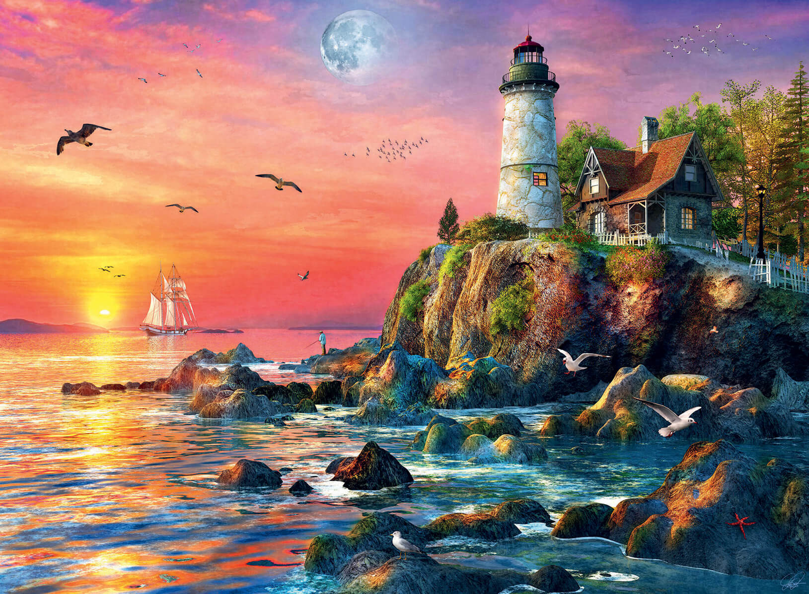 Lighthouse at Sunset 500pcs Puzzle