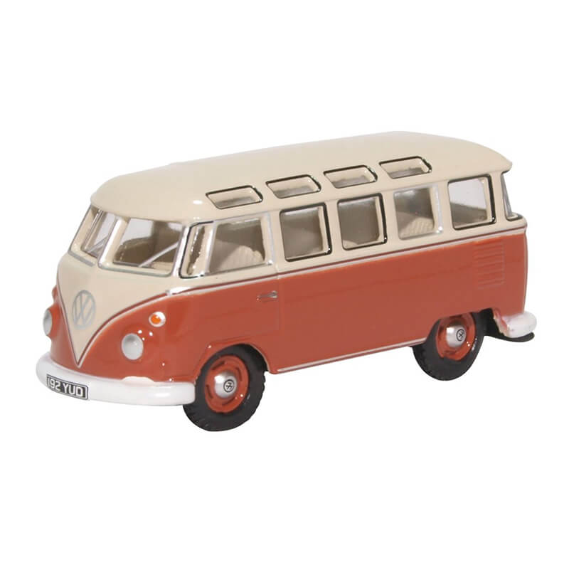 Oxford 1/76 VW T1 Samba Bus (Sealing Wax Red/Beige Grey)