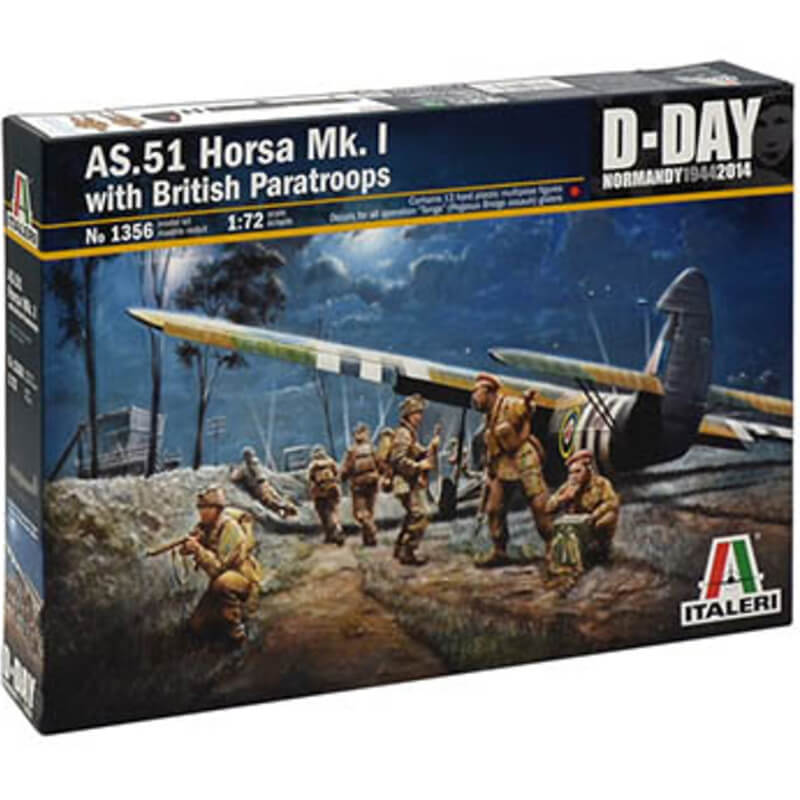 Italeri 1/72 AS.51 Horsa Mk. I With British Paratroops Kit