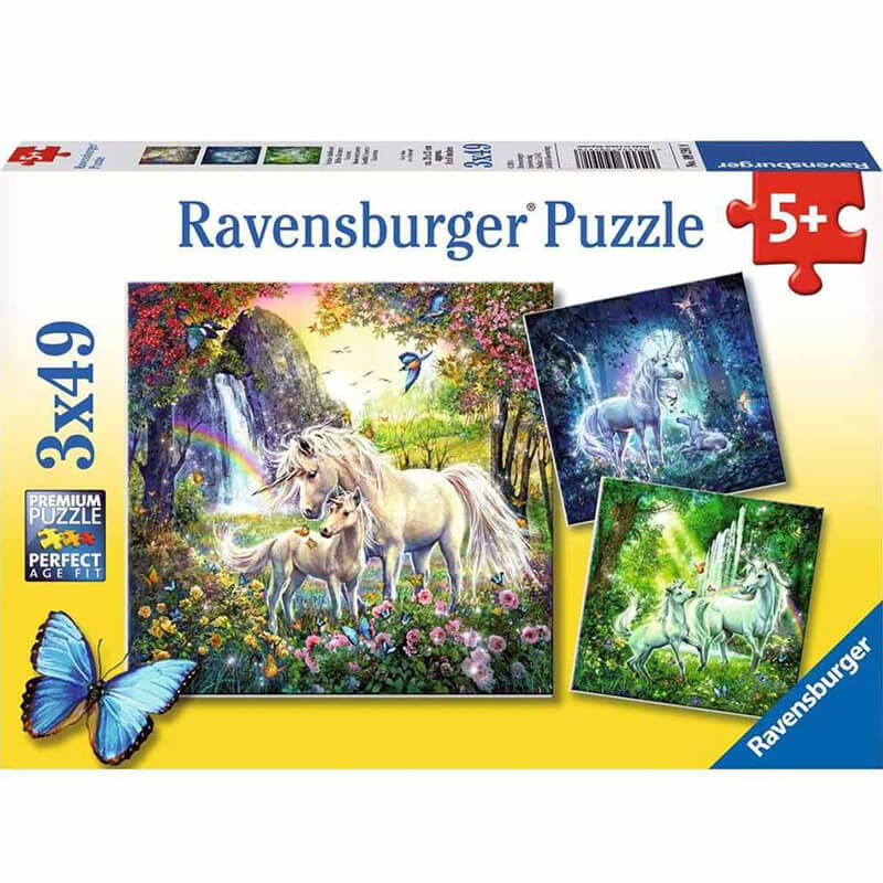 Beautiful Unicorns 3x49pcs Puzzle