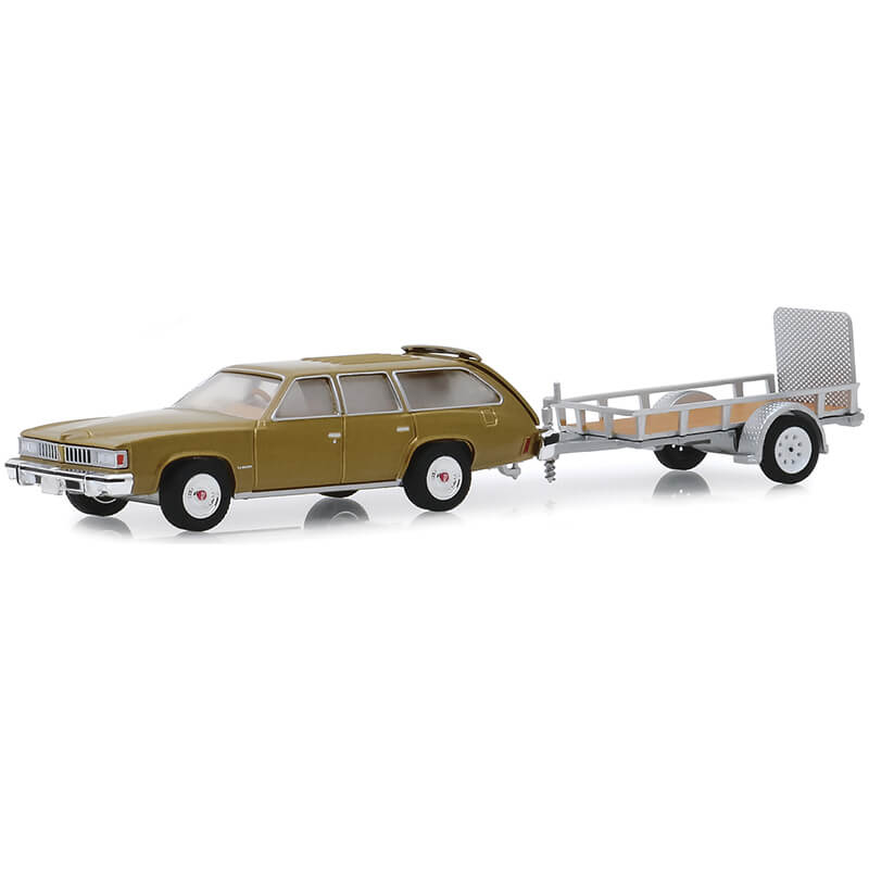 Greenlight 1/64 1977 Pontiac LeMans Safari & Utility Trailer