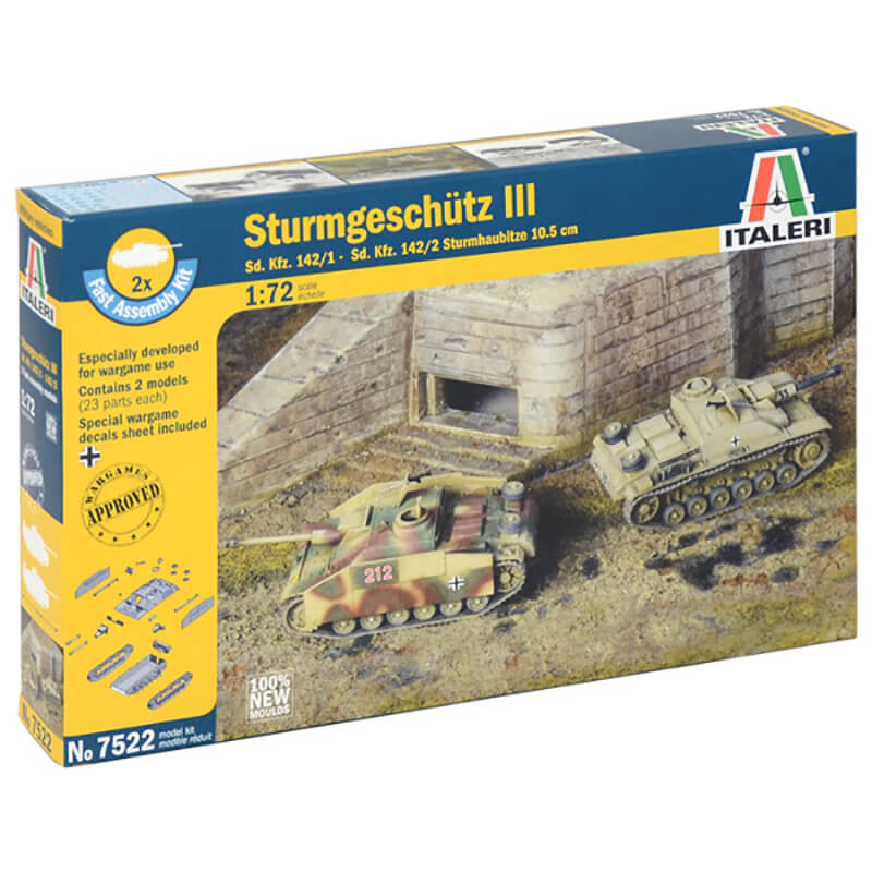 Italeri 1/72 Sturmgeschutz III Sd. Kfz. 142/1 - Sd. Kfz. 142/2 Sturmhaubitze 10.5 cm Kit