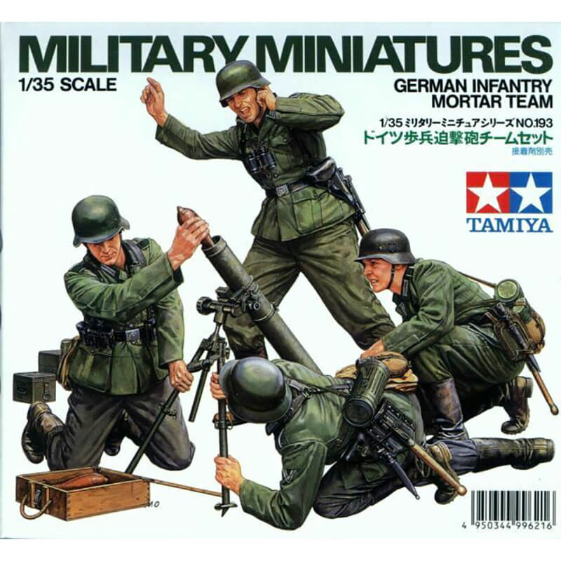 Tamiya 1/35 Military Miniatures German Infantry Mortar Team Kit
