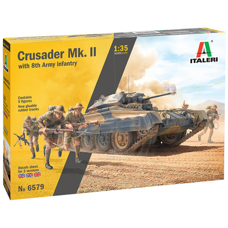 Italeri 1/35 Crusader Mk. II with 8th Army Infantry Kit