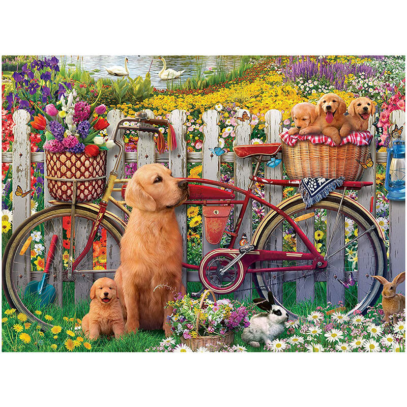 Cute Dogs in the Garden 500pcs Puzzle