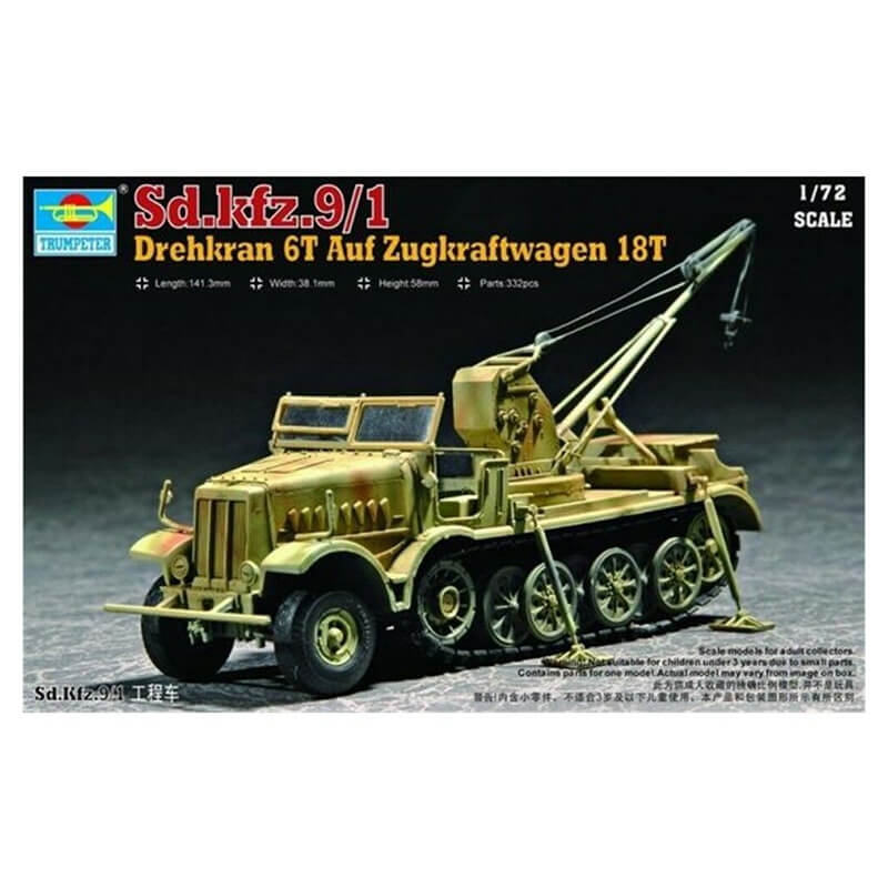 Trumpeter 1/72 Sd.Kfz.9/1 Derhkran 6T Auf Zugkraftwagen 18T Kit
