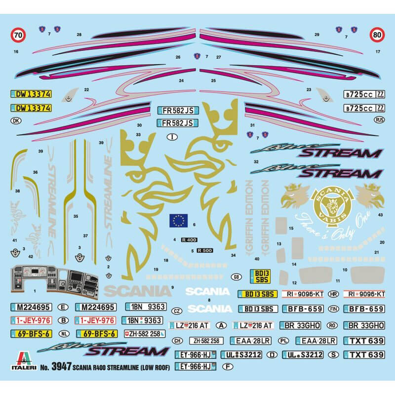 Italeri 1/24 Scania R400 Streamline (Flat Roof) Kit