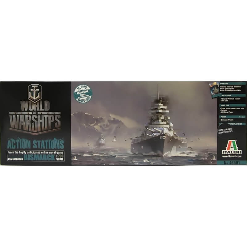 Italeri 1/700 World Of Warships German Battleship Bismarck Kit