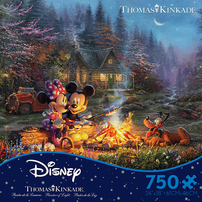 Disney Mickey And Minnie Sweetheart Fire by Thomas Kinkade 750pc Puzzle