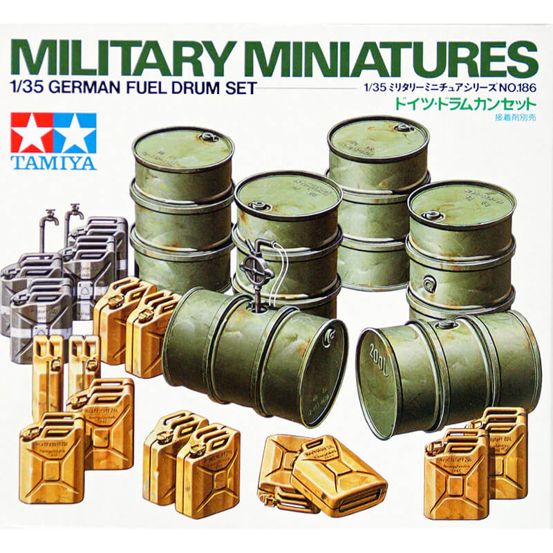 Tamiya 1/35 Military Miniatures German Fuel Drum Set Kit