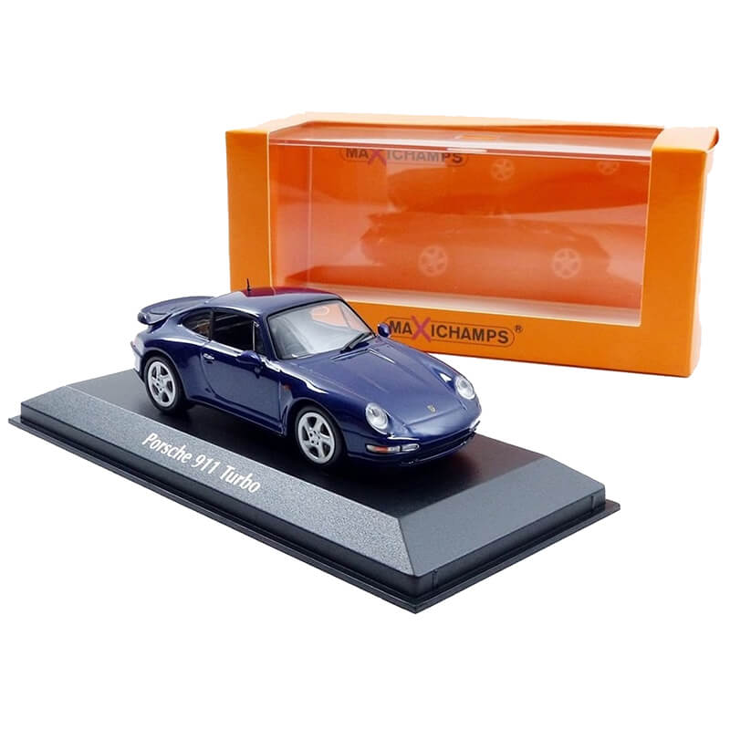 Minichamps x Tarmac Works 1/43 Porsche 911 Turbo (993) 1993 Blue Metallic