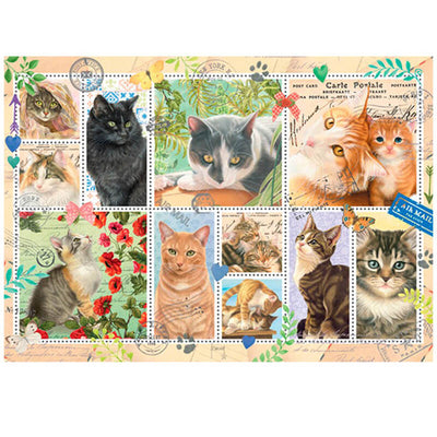 Cat Stamps 1000pc Puzzle