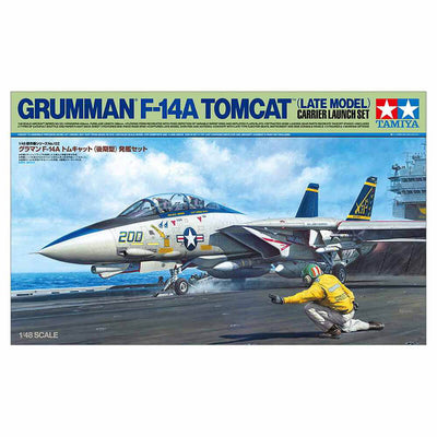 Tamiya 1/48 Grumman F-14A Tomcat (Late Model) Carrier Launch Set Kit