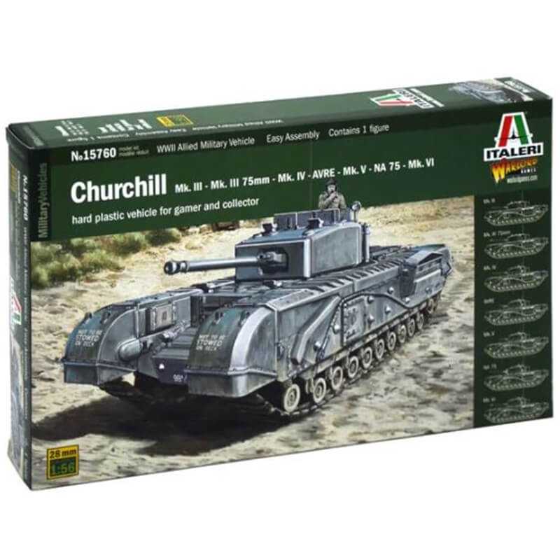 Italeri 1/56 Churchill Mk.III-Mk.III 75mm - MK.IV - AVRE - Mk.V - NA 75 - Mk.VI Kit