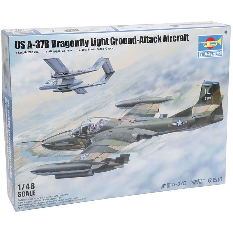 Trumpeter 1/48 US A-37B Dragonfly Light Ground-Attack Aircraft Kit