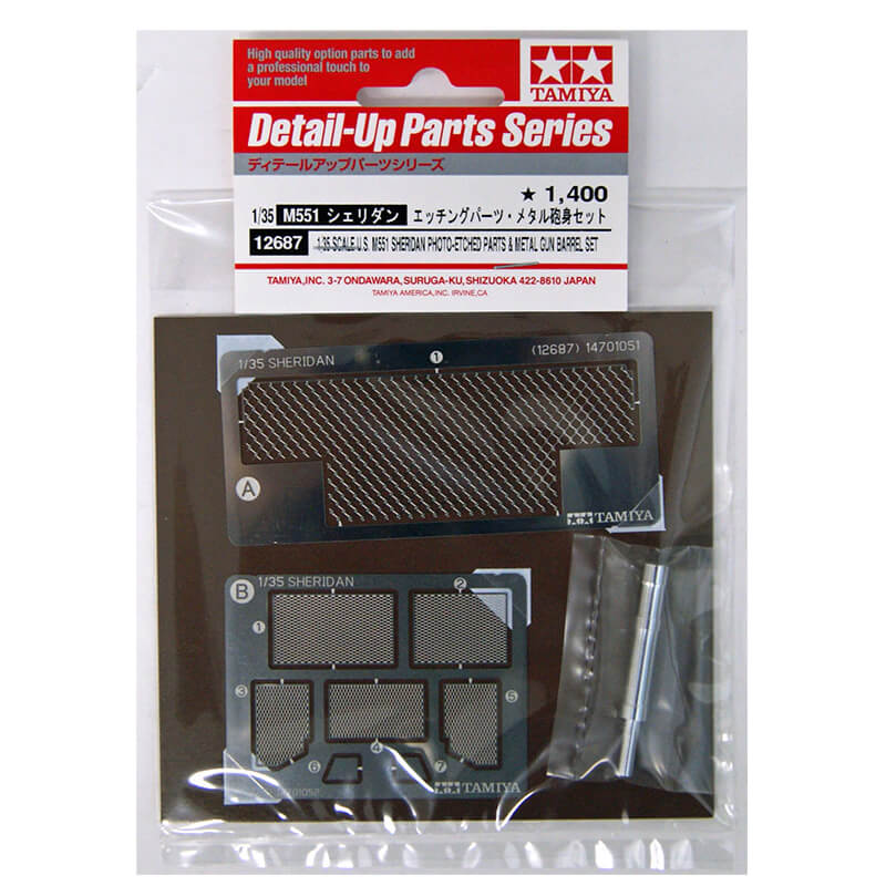 Tamiya 1/35 U.S. M551 Sheridan Photo-Etched Parts & Metal Gun Barrel Set Kit