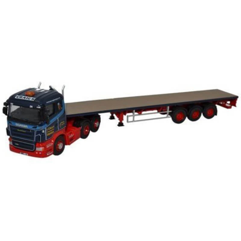 Oxford 1/76 Scania Highline Flatbed Trailer Ian Craig Haulage Ltd