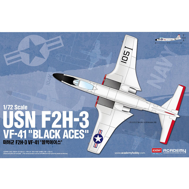 Academy 1/72 USN F2H-3 VF-41 "Black Aces" Kit