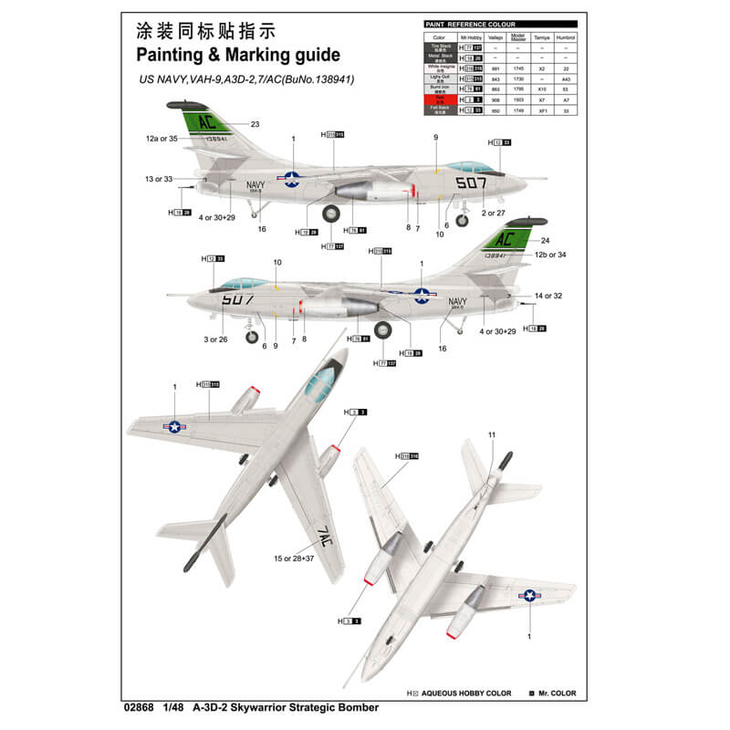 Trumpeter 1/48 A-3D-2 Skywarrior Strategic Bomber Kit
