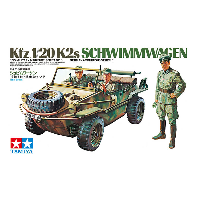 Tamiya 1/35 German Amphibious Vehicle Kfz. 1/20 K2s Schwimmwagen Kit