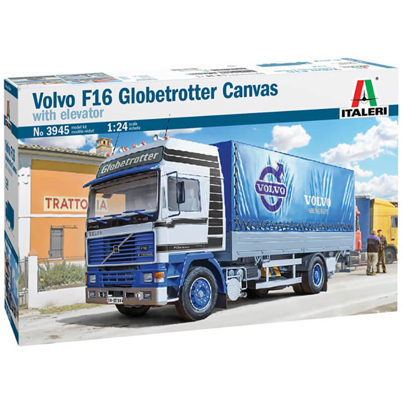 Italeri 1/24 Volvo F16 Globetrotter Canvas with Elevator Kit