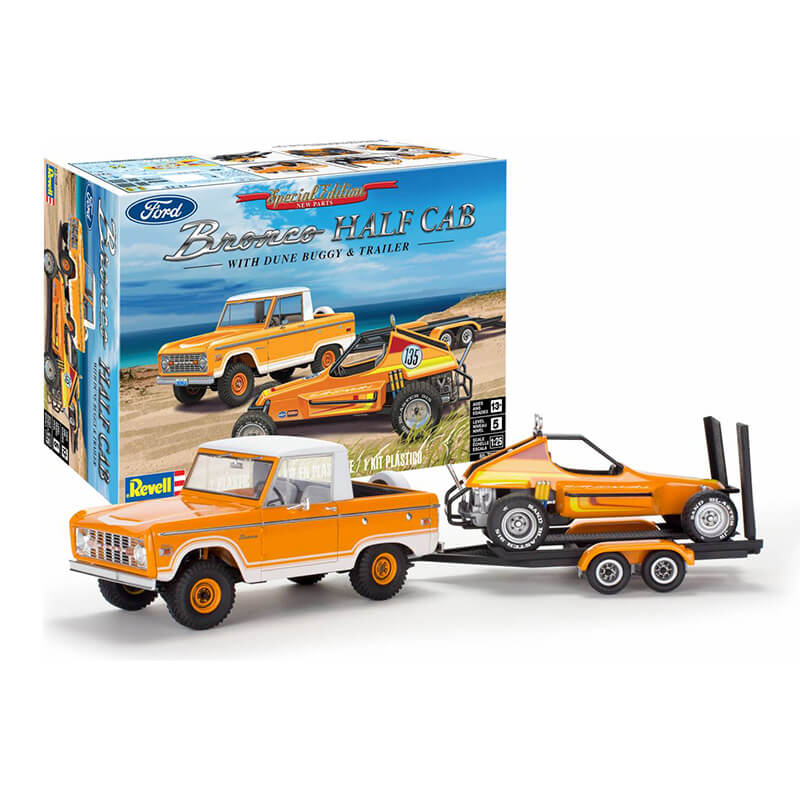 Revell 1/24 Ford Bronco Half Cab With Dune Buggy & Trailer Set