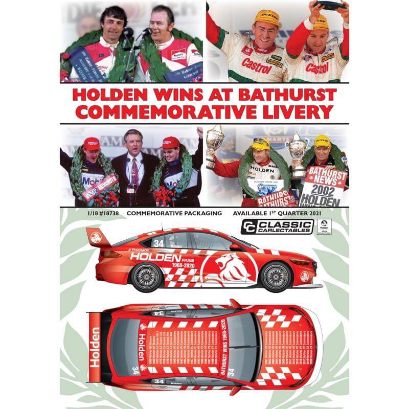 Classic Carlectables 1/18 Holden Wins At Bathurst Commemorative Livery