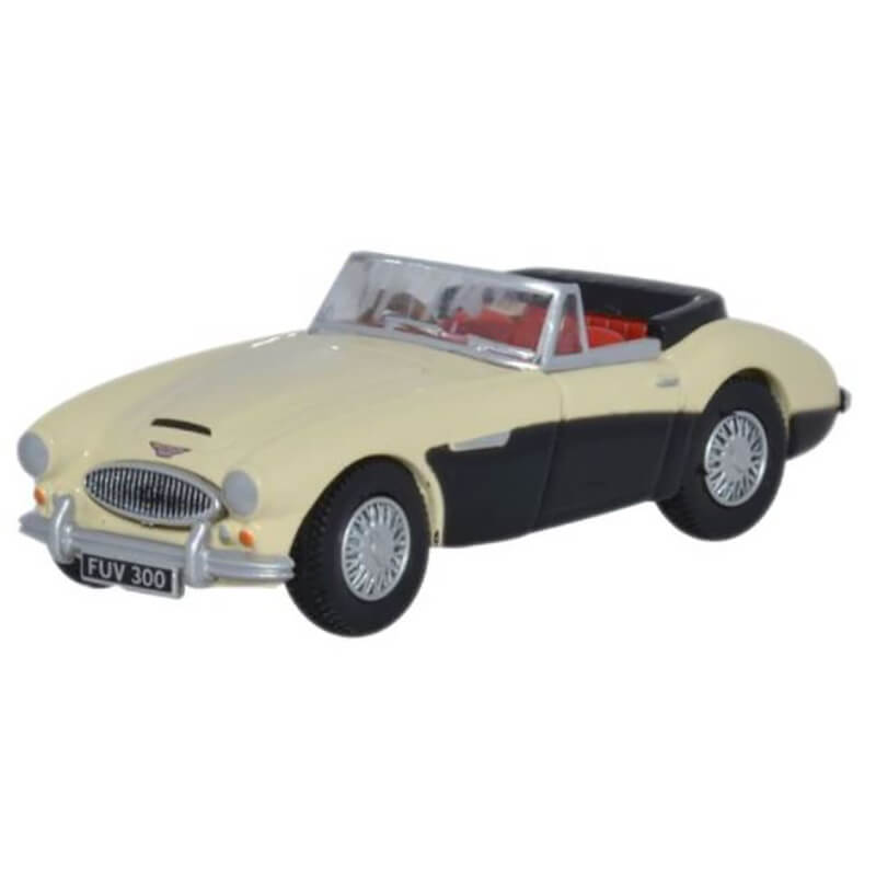 Oxford 1/76 Austin Healey 3000 (Ivory White/Black)