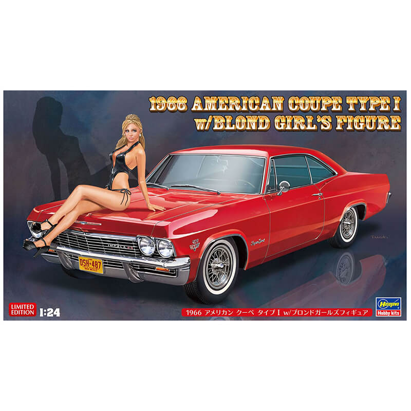 Hasegawa 1/24 1966 American Coupe Type I w/Blond Girl's Figure Kit