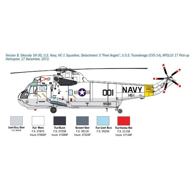 Italeri 1/72 SH-3D Sea King Apollo Recovery  Kit