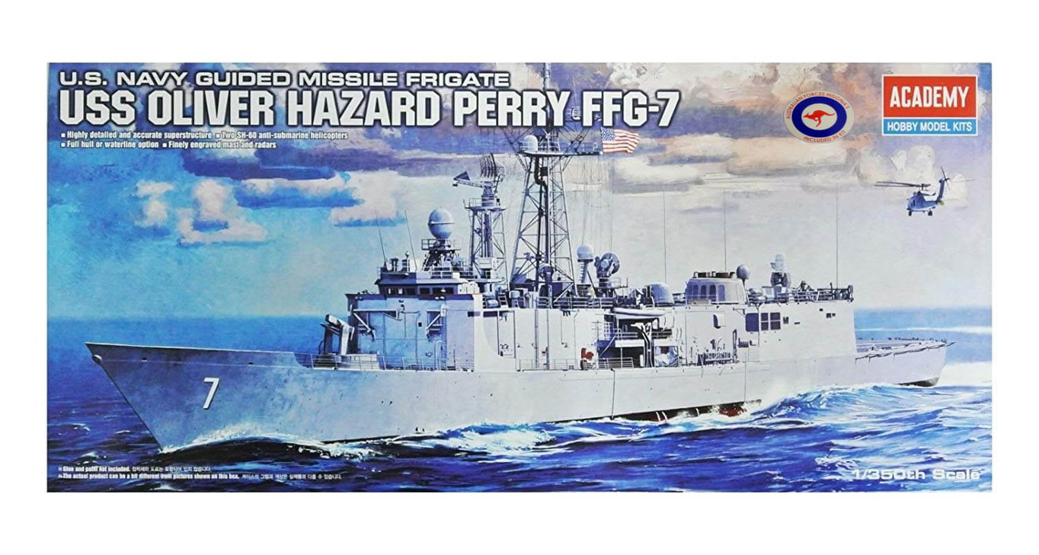 Academy 1/350 USS Oliver Hazard Perry FFG-7 Kit With Aus Decals