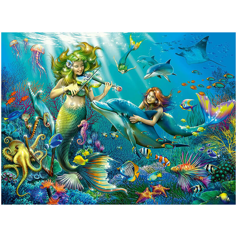 Underwater Beauties Met Glitter 100pcs Puzzle