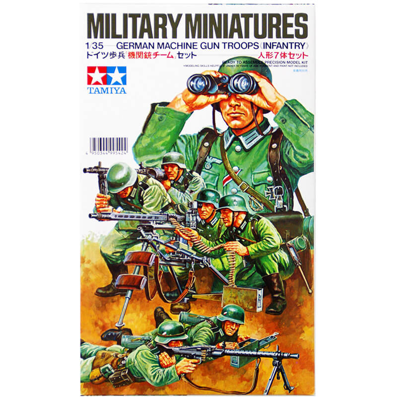 Tamiya 1/35 Military Miniatures German Machine Gun Troops (Infantry) Kit