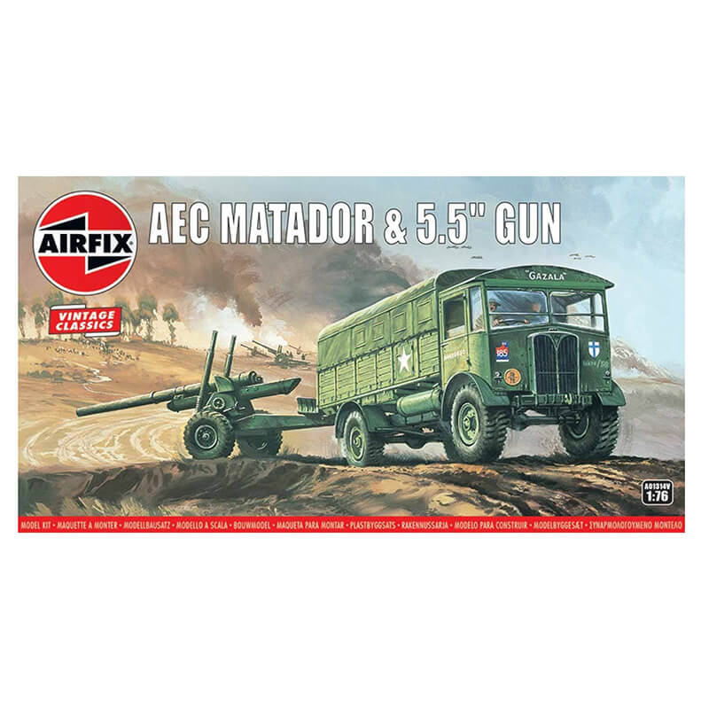 Airfix 1/76 Aec Matador & 5.5" Gun Kit