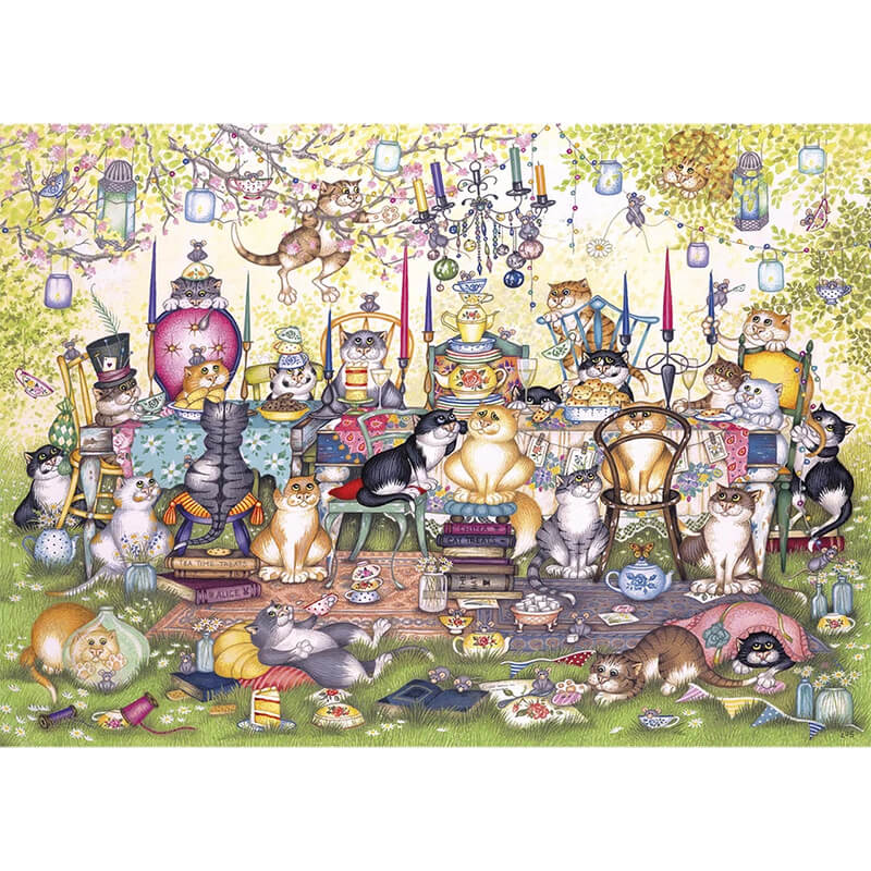 Mad Catter's Tea Party By Linda Jane Smith 1000pc Puzzle