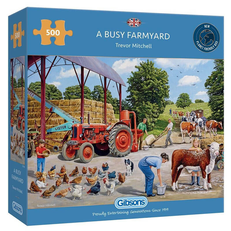 A Busy Farmyard By Trevor Mitchell 500pc Puzzle