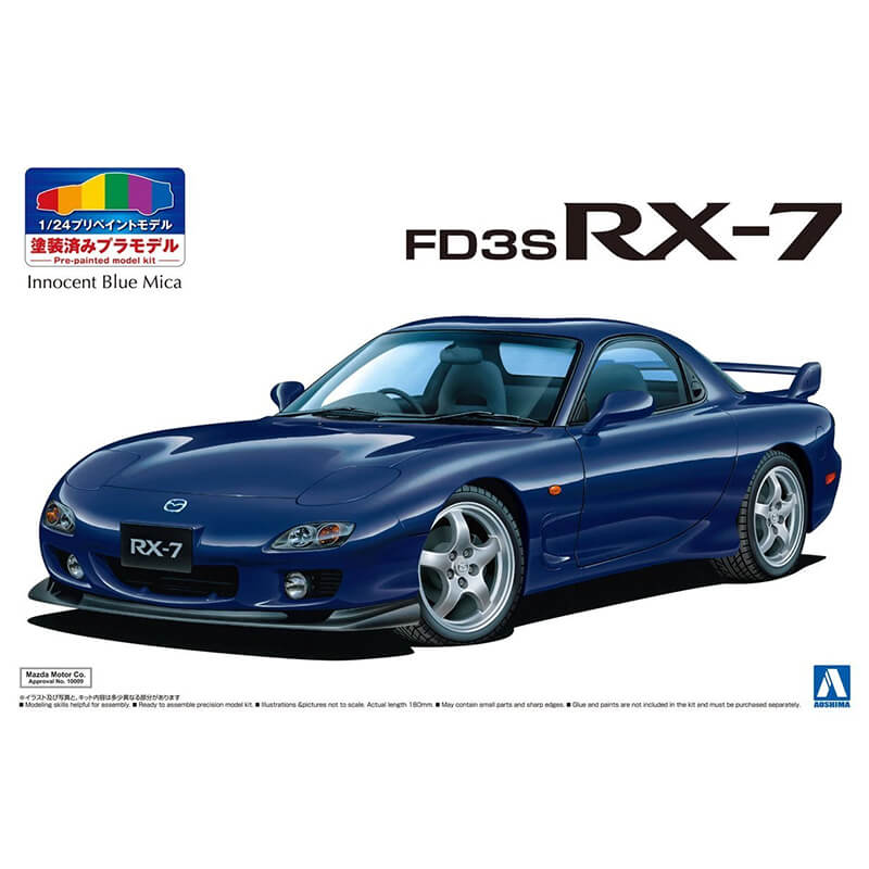 Aoshima 1/24 Mazda FD3S RX-7 '99 (Innocent Blue Mica) Kit