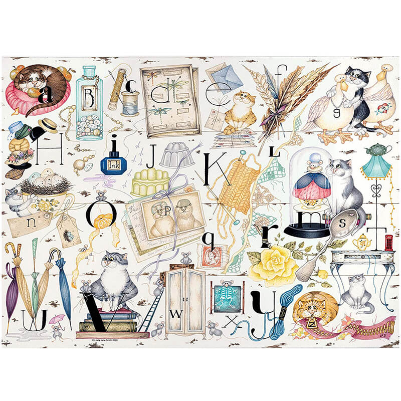 Crazy Cats Alphabet 500pcs Puzzle