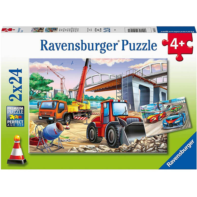 Construction & Cars 2x24pcs Puzzle
