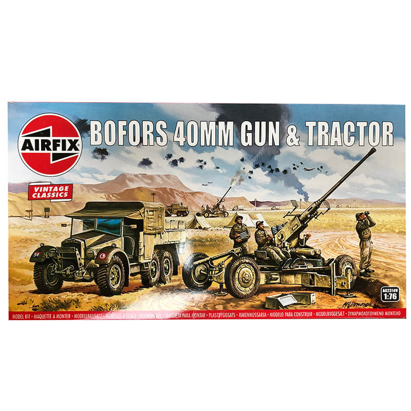 Airfix 1/76 Bofors 40mm Gun & Tractor Kit
