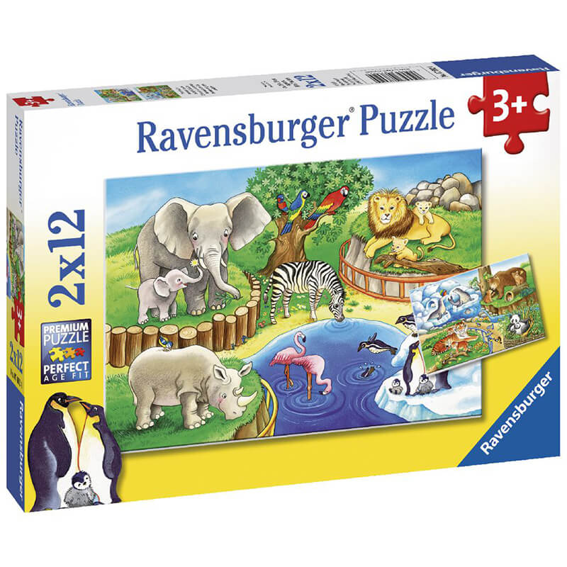 Animals in Zoo by Denitza Gruber 2x12 pcs Puzzle