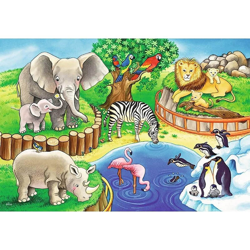 Animals in Zoo by Denitza Gruber 2x12 pcs Puzzle